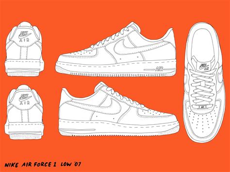 nike air force tekening|air force 1 sneaker template.